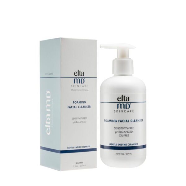Elta MD 7 Fl .Oz 207ml Moisturizer Facial Kit with Daily Foaming Facial Cleanser, Gentle for Sensitive Skin