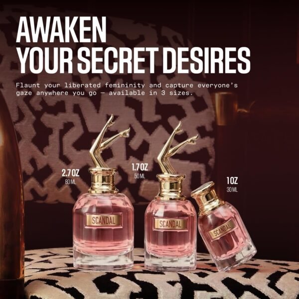 Jean Paul Gaultier Scandal Eau de Parfum for Women - Long Lasting Gourmand Chypre Womens Perfume with Gardenia, Honey and Patchouli - Designer Fragrance Spray, 2.7 oz