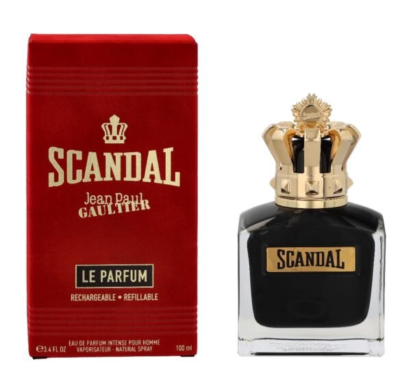 Jean Paul Gaultier Scandal Men Perfume Collection Le Eau de Parfum Intense Refillable Spray, 3.4 Ounce